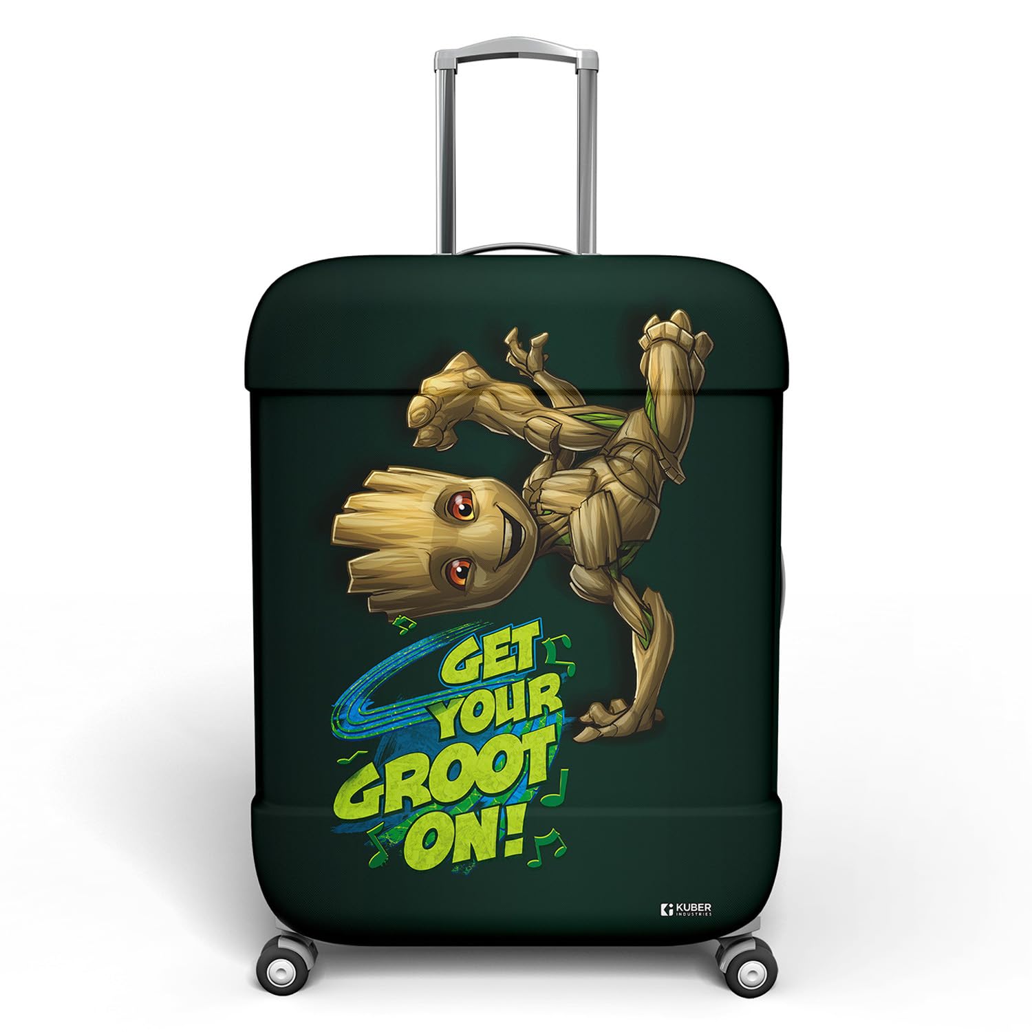 kuber industries Marvel I Am Groot Luggage Cover | Polyester Travel Suitcase Cover | Washable and Stretchable Suitcase Protector | 18-22 Inch | Small | Green-picture-44