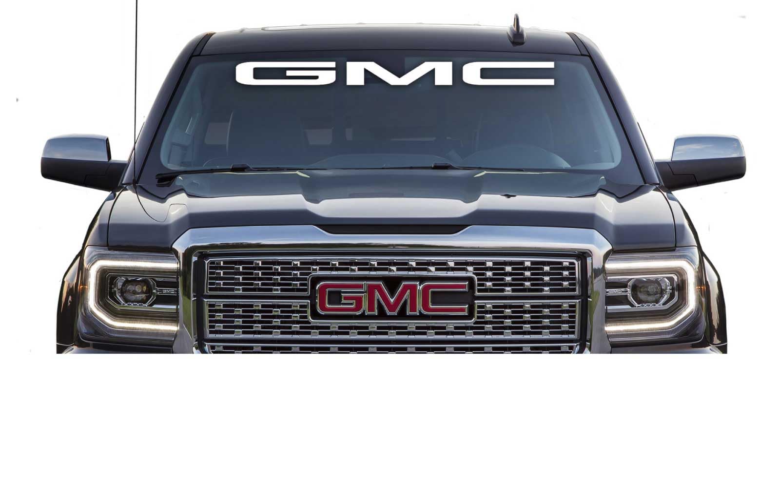 GMC SIERRA White GMC Windshield Banner Decal 2015-2025 GM Licensed