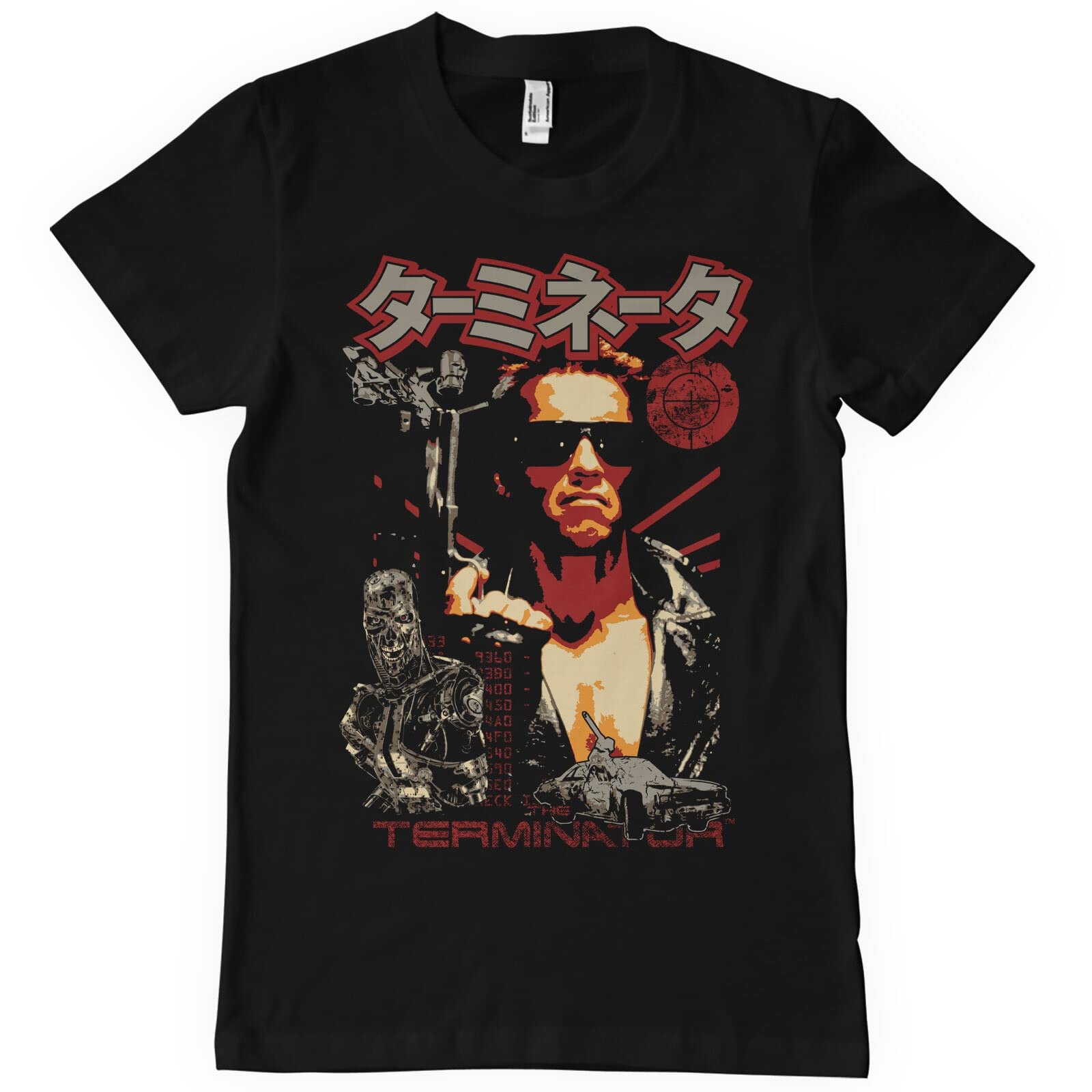 The Terminator Officially Licensed Japanese Poster Mens T-Shirt (Black), Large