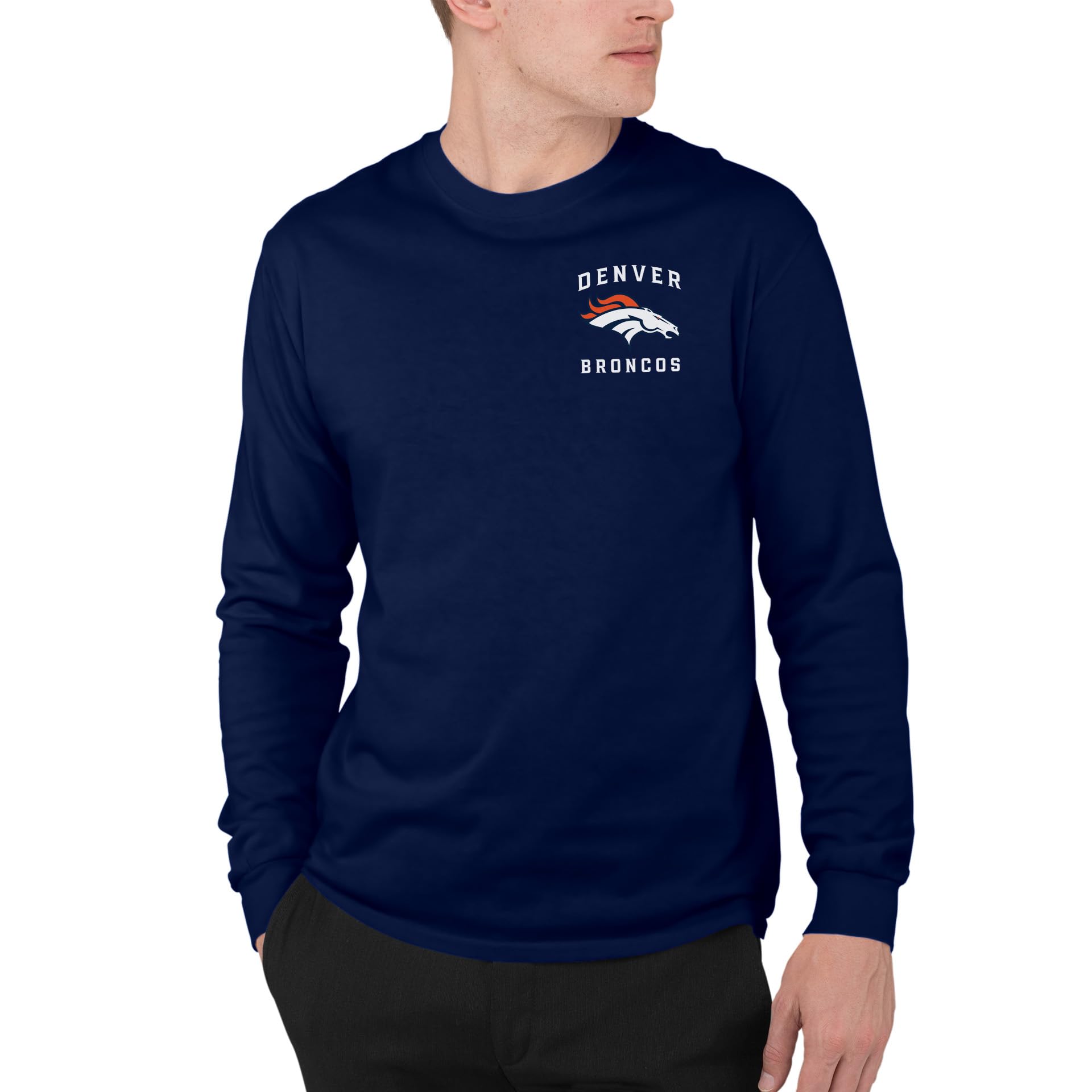 Junk Food NFL - Field Flag - Officially Licensed Adult Long Sleeve Fan Tee for Men and Women