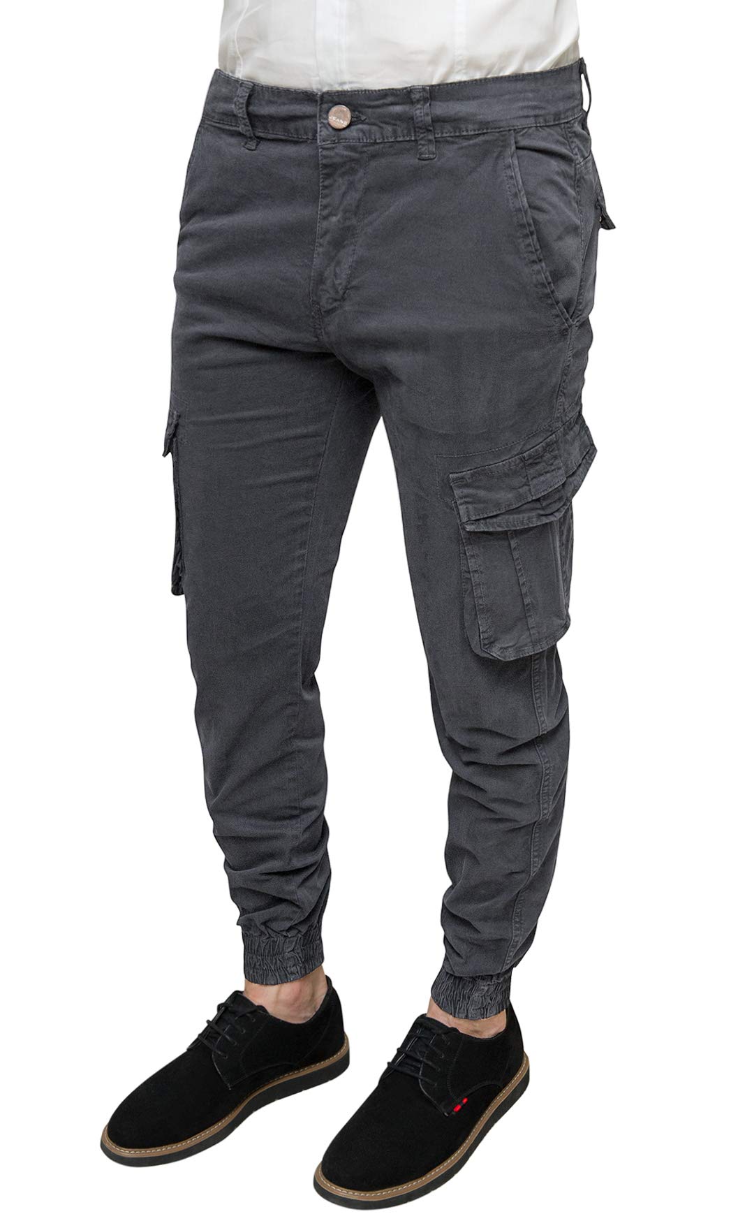 Evoga Pantaloni Uomo Cargo Slim Fit Casual con tasconi Laterali
