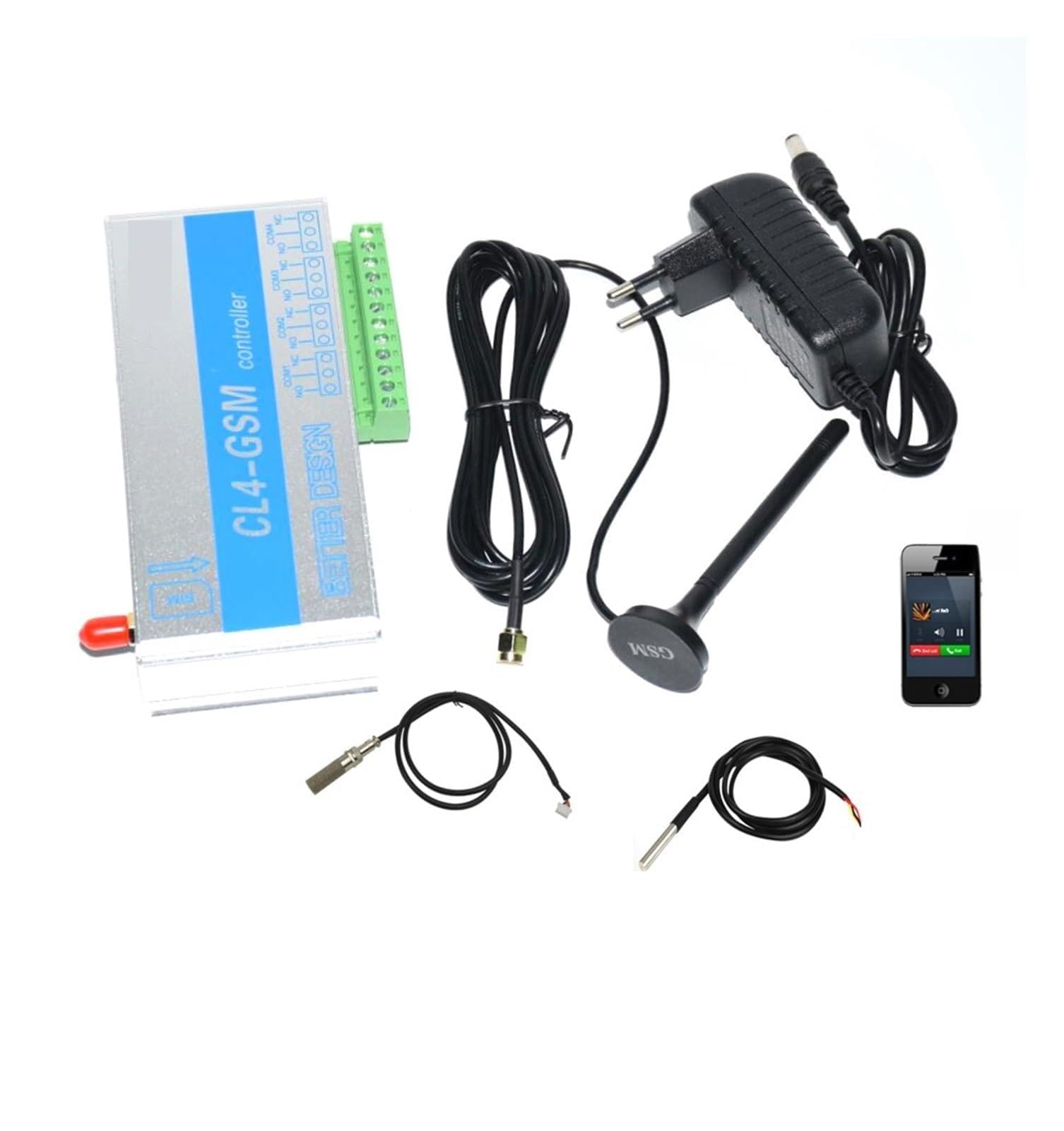 Abridor de puerta GSM, 4 canales, inalámbrico, teléfono móvil, Control remoto, controlador, relé, interruptor inteligente(KIT2)