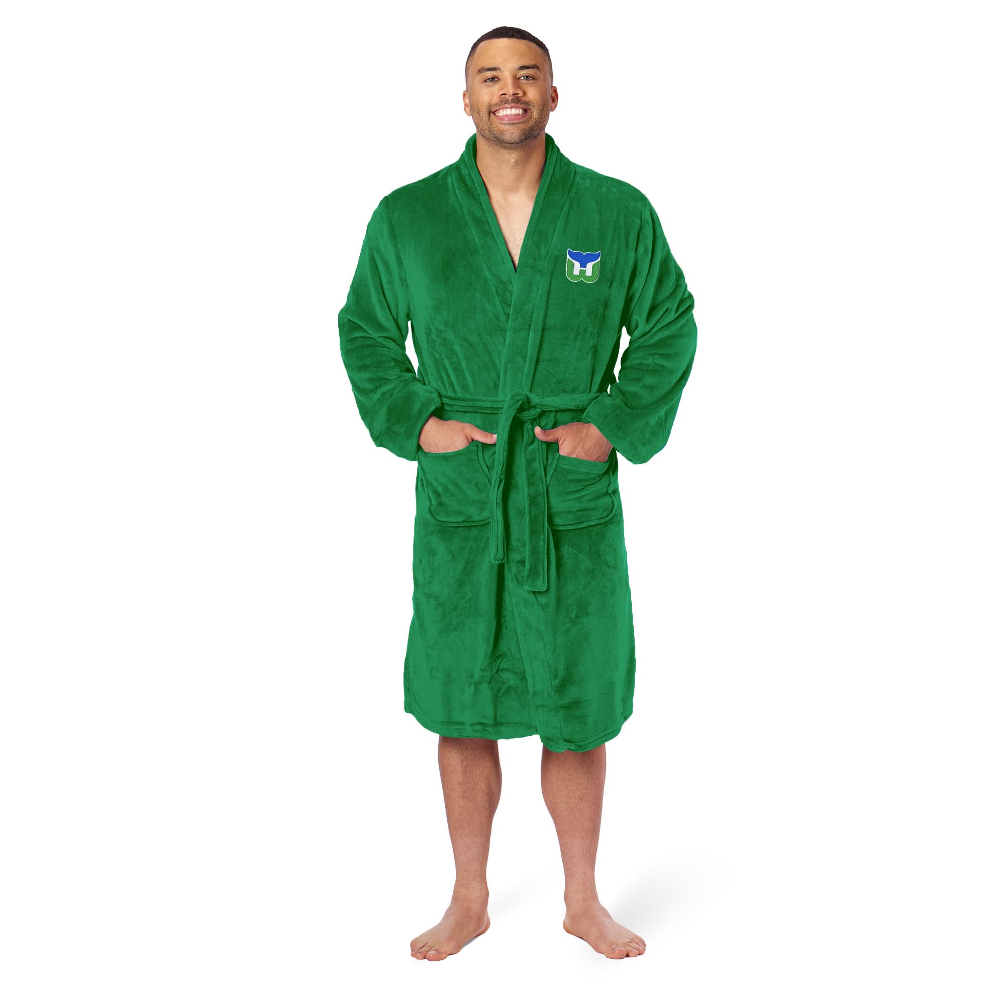 Northwest NHL Adult Unisex Silk Touch Bathrobe, Officially Licensed Loungewear, Soft Plush Polyester