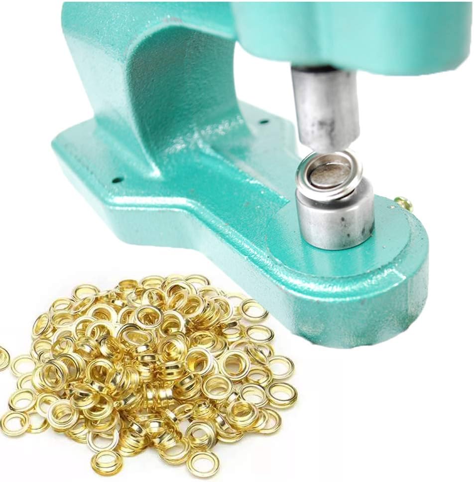 Grommet Tool Kit, Heavy Duty Hand Press Eyelet Grommet Machine with 3 Dies & 1500Pcs Eyelets & Grommets，Grommet Eyelet Tool Kit Hole Punches Machine for Banner,Awning,Signs,Poster,Curtain, DIY Craft