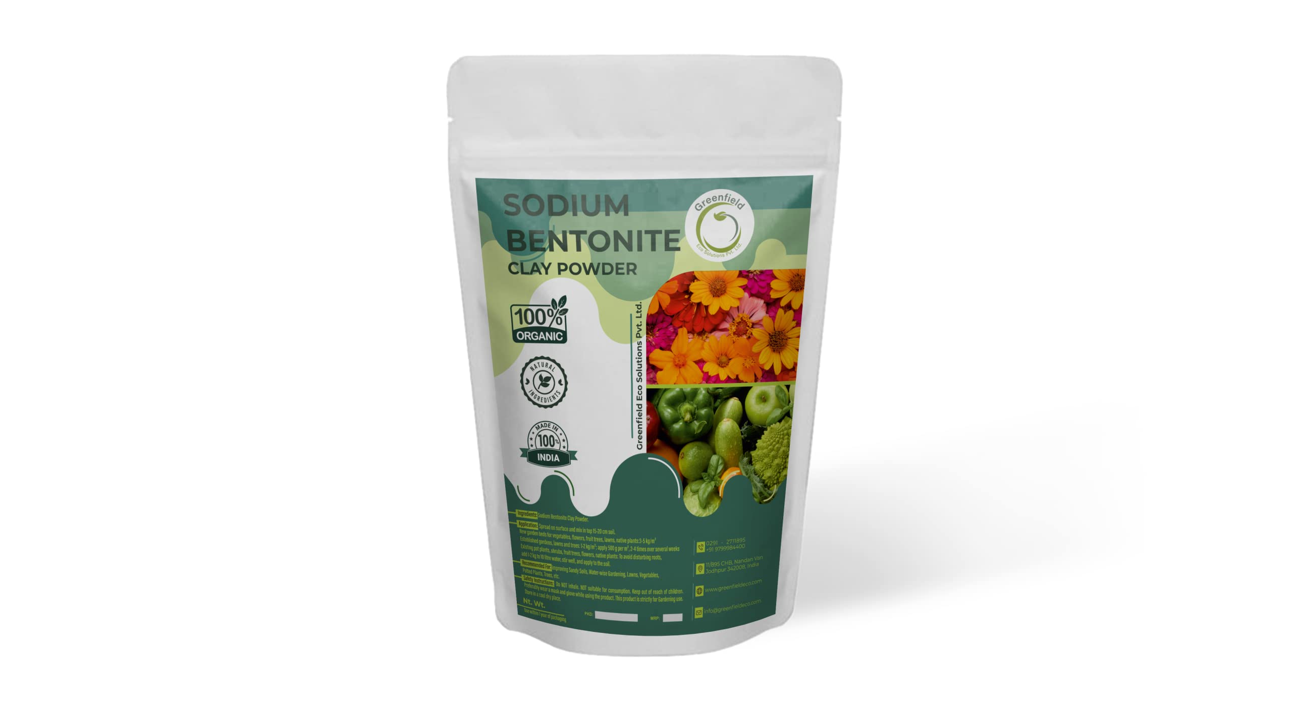 GreenfieldEco100% Pure Sodium Bentonite Clay Powder for Lawns, Vegetable Gardens, Potted Plants, Aquatic Plants, Trees, etc., 1.8 kg (B078YRFXQC) Amazon Price History, Amazon Price Tracker