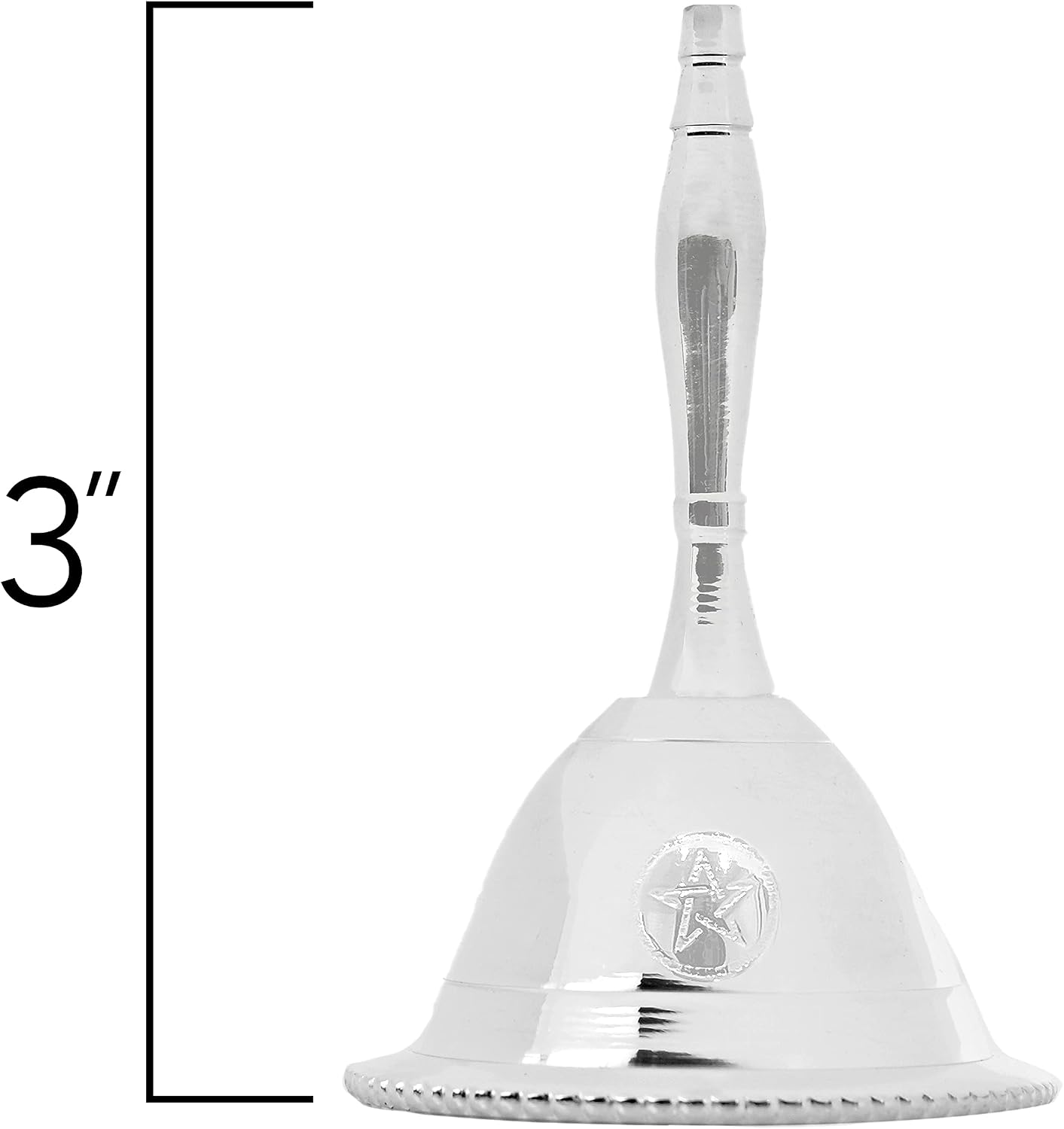 Altar Bell - Silver Plated - 3 Inches H (Pentacle)