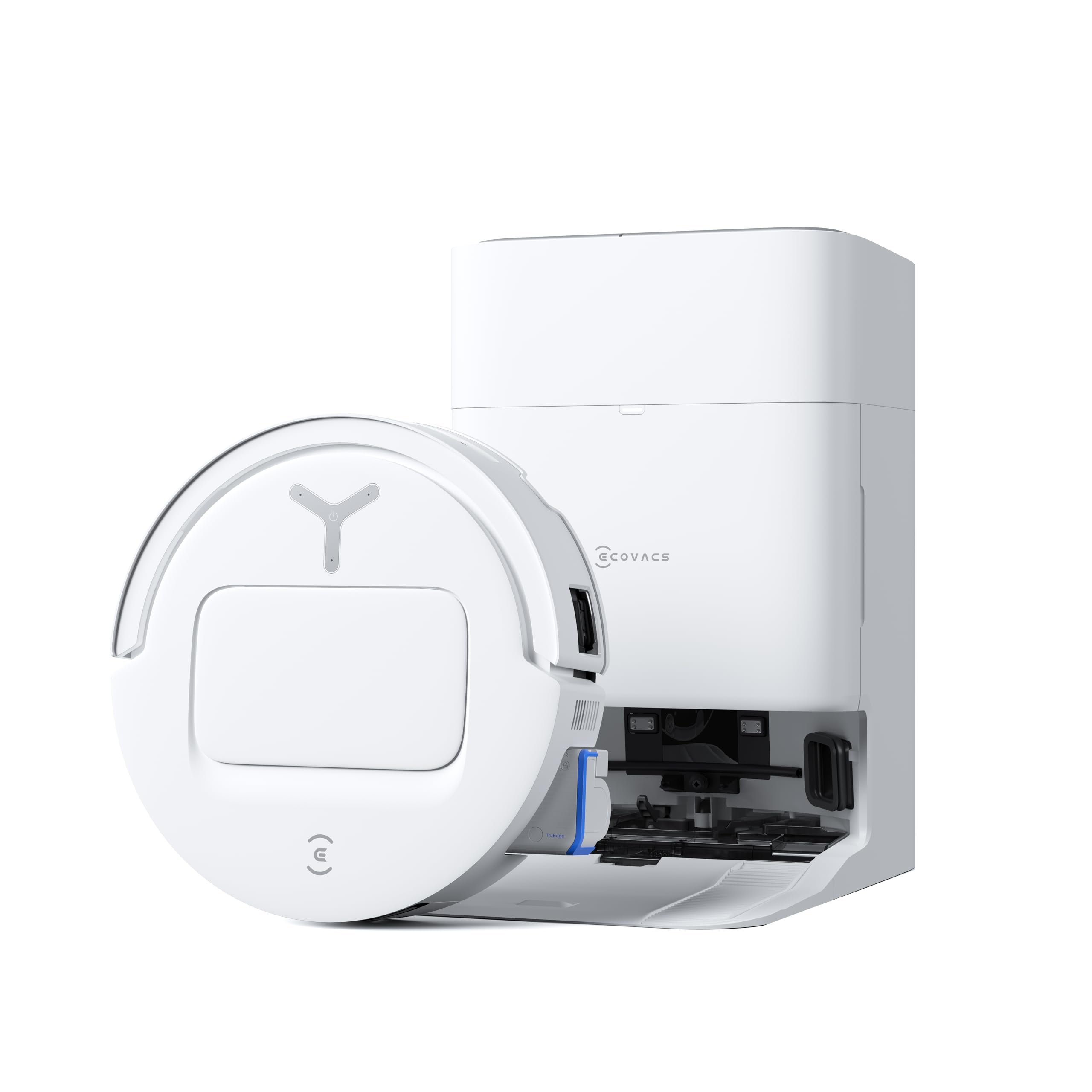 ECOVACS DEEBOT T80 OMNI Robot Aspirapolvere Lavapavimenti, 18.000 Pa, Spazzola OZMO ROLLER, ZeroTangle 3.0, Lavaggio Mocio con Acqua Calda a 40-75 °C, Asciugatura ad Aria Calda, Bianco