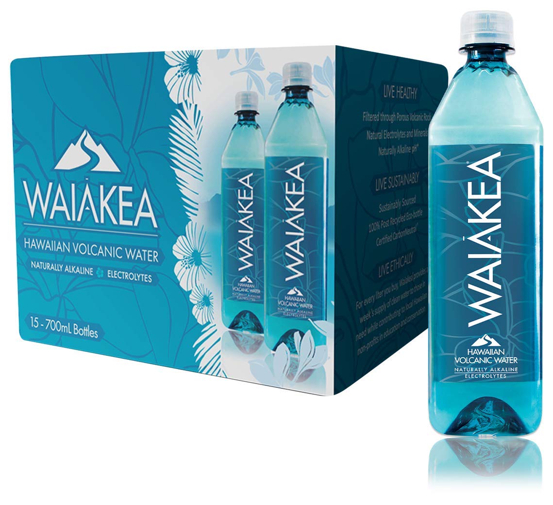 Waiakea Naturally Alkaline Hawaiian Volcanic Water, Natural Electrolytes & Minerals, 700mL (Pack of 15), 23.7 Fl Oz (Pack of 15) : Grocery & Gourmet Food