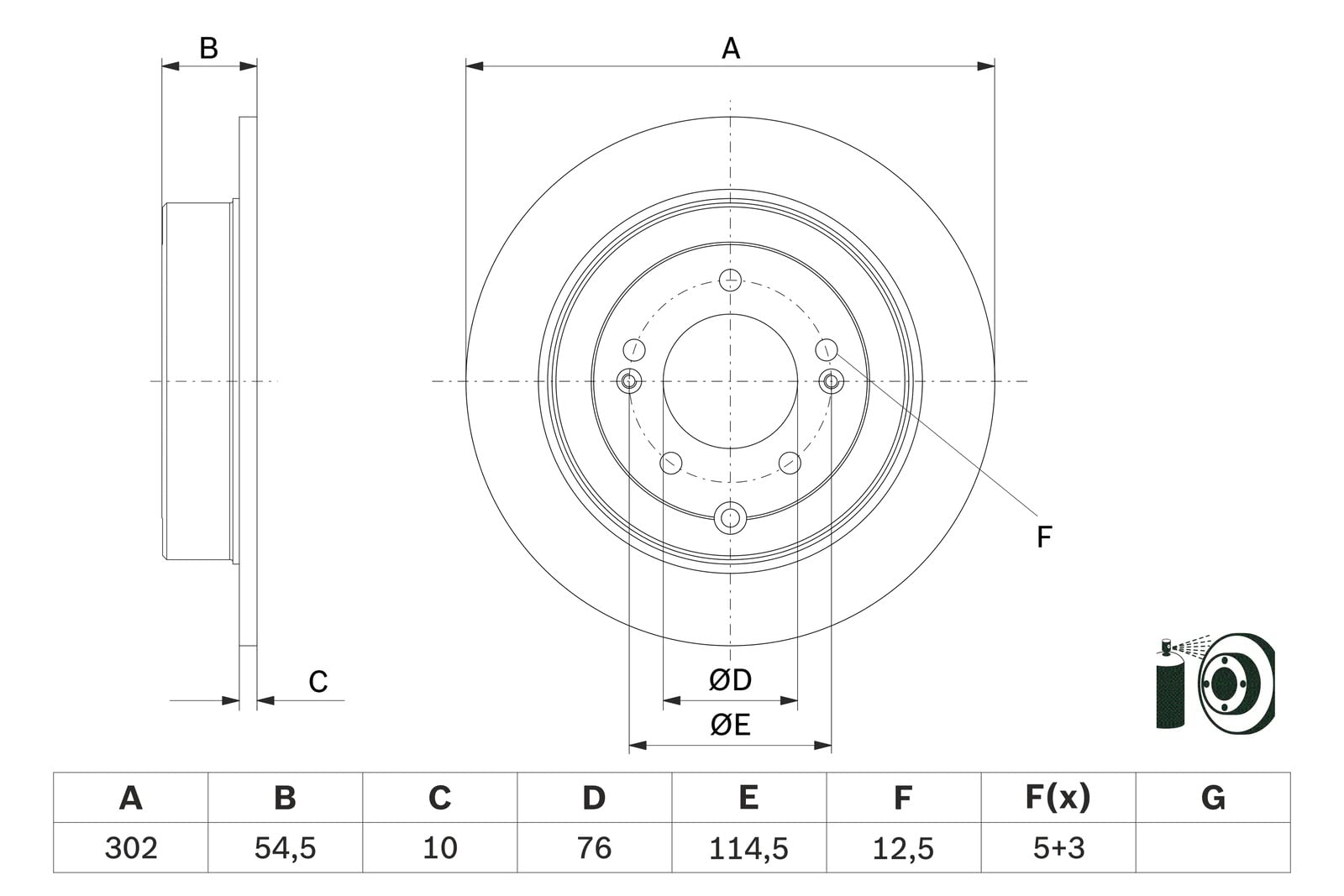 Juego de 2 Discos de Freno Bosch BD2646 - Discos Macizos de 302 mm - Eje Trasero - Certificación ECE-R90 - Larga Vida Útil, protección anticorrosión avanzada - 1 Juego de 2 Discos | Discos ventilados de alto carbono - Certificado ECE-R90 - Refrigeración,