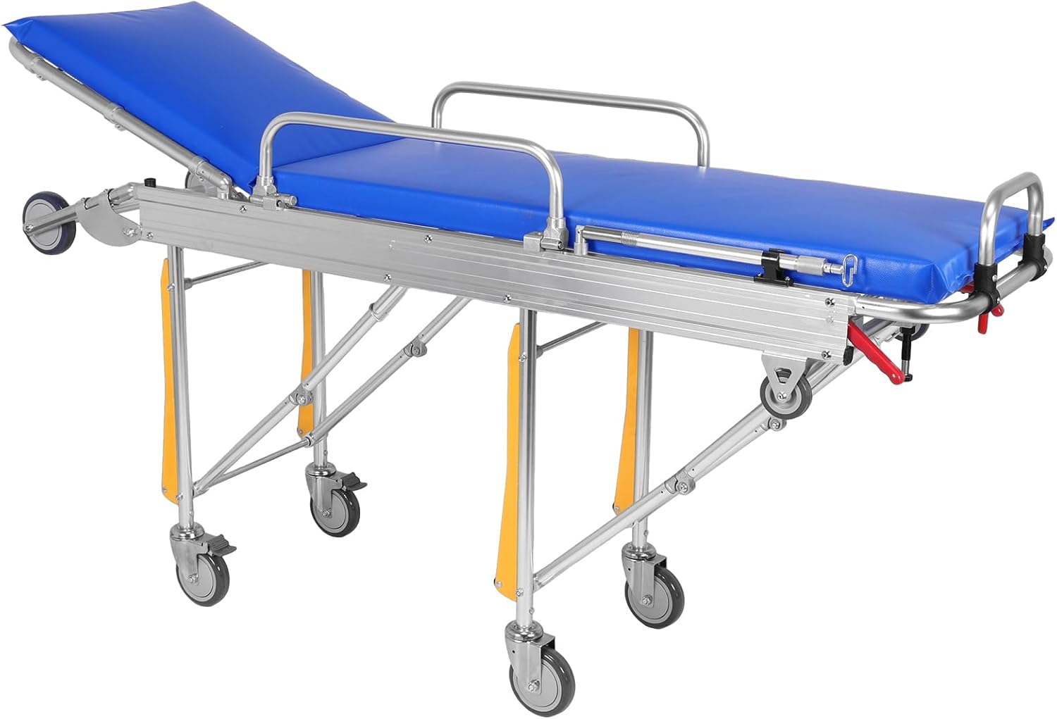 Folding Ambulance Gurney Stretcher Bed Aluminum Alloy Weight Capacity 350 Lbs Multifunction Ambulance Stretcher for Sports Venues Fire Rescue