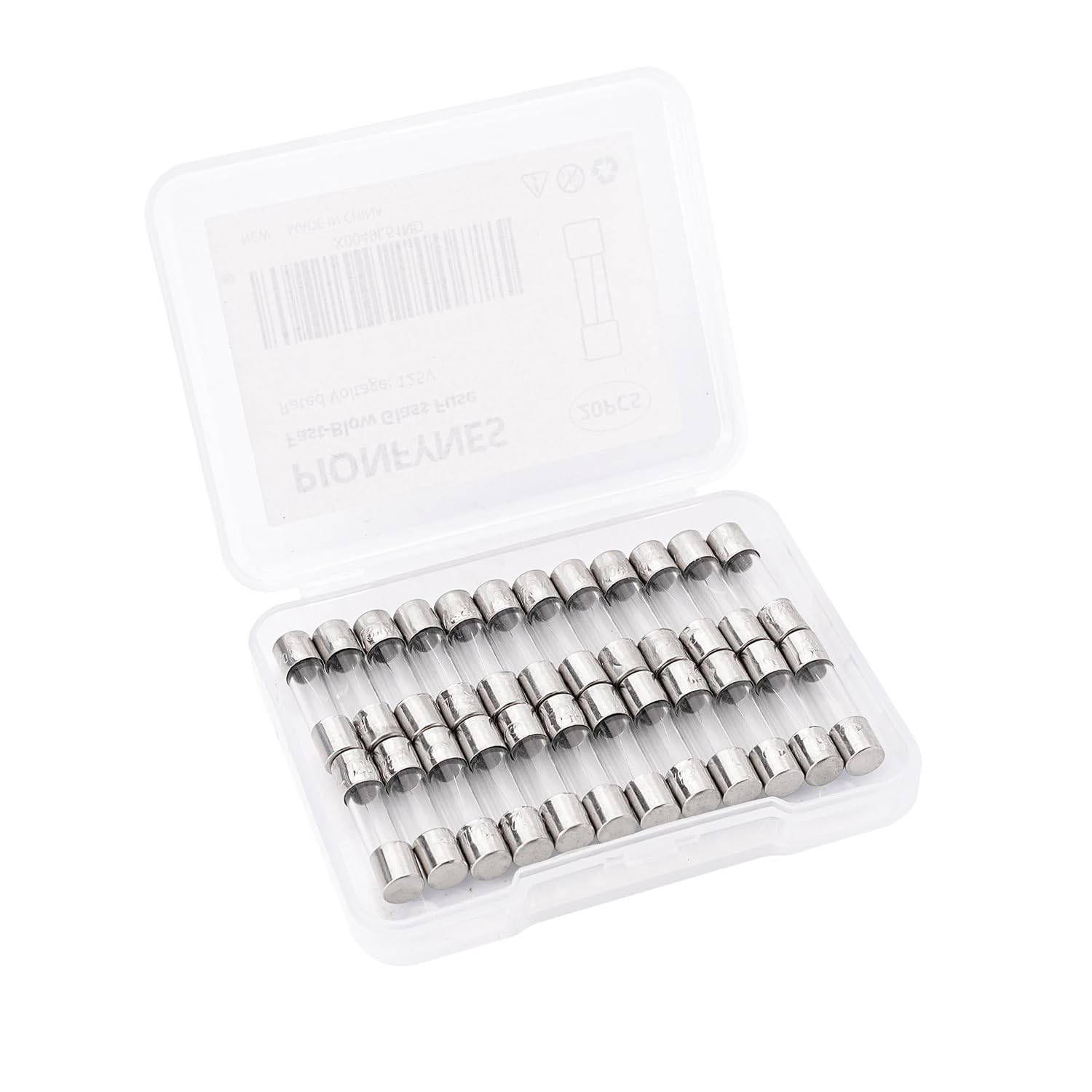 Paquete de 20 fusibles de vidrio de 5 A de soplado rápido de 5 A, 250 V, 5 x 20 mm (F5AL, 250 V)