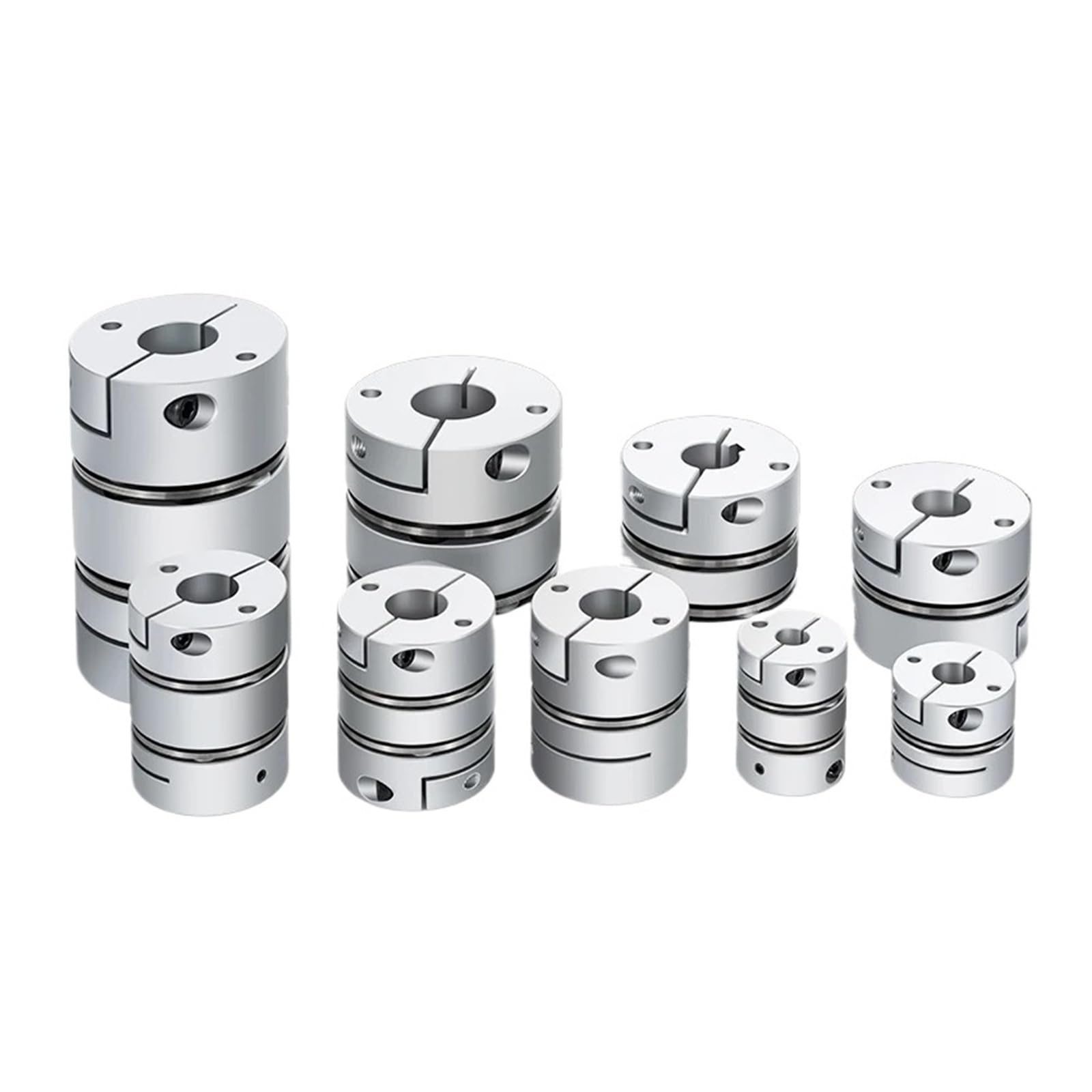D56L87 Conector elástico de acoplamiento de doble diafragma de aleación de aluminio D56mm L87mm for codificador de servomotor a pasos de tornillo de bola(5mm to 8mm)
