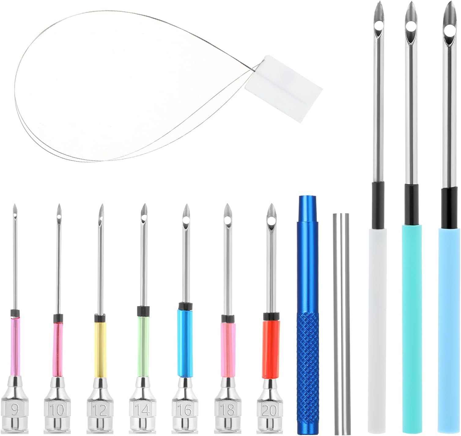 13 Pc Punch Needle Kit - 10 Size Punch Needles with Handles - Embroidery Stitching Set for Adults & Beginners - Cross Stitch DIY Craft