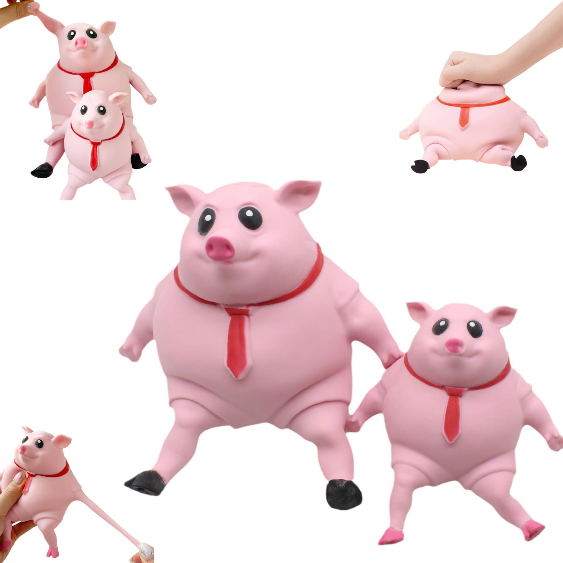 Pink Piggy Squishy Toy - Adorable Pig Decompression Toy for Stress Relief, Perfect Squeeze Fun for Kids and Adults (Medium Piggy)