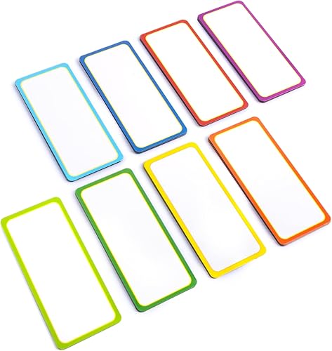 Availey - 32 unidades (4 x 1.8 pulgadas) Etiquetas magnéticas de borrado en seco con borde de color Tiras reutilizables para aula, hogar, oficina,