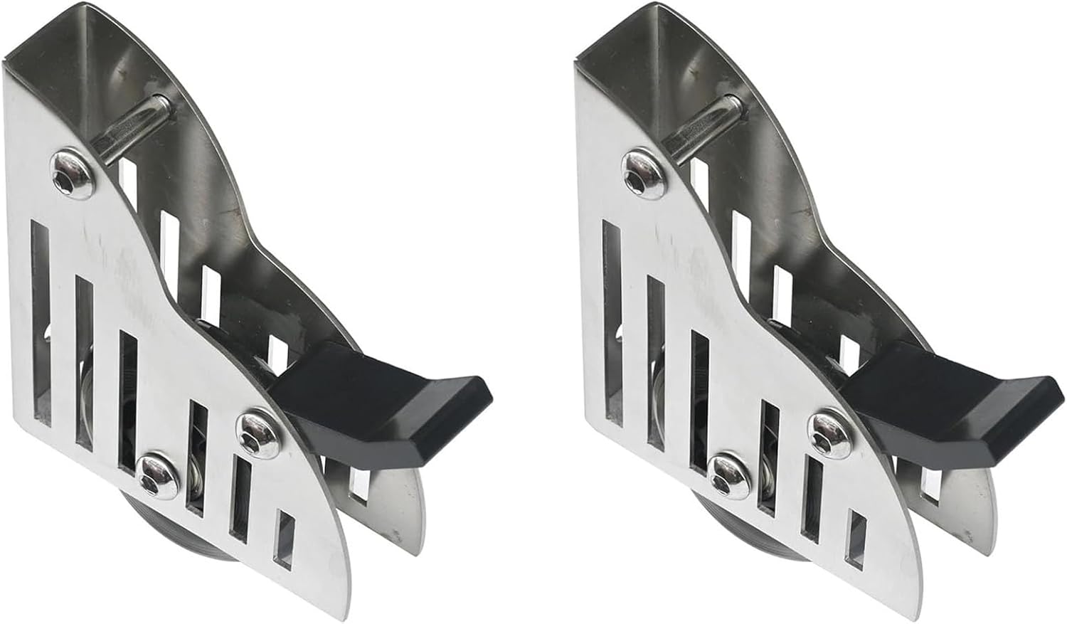 6.6ft-26.2ft Rolling Library Ladder Full Set Hardware Home Office Library Barn Style Round Tube Sliding Track Kit for Bookshelf (No Ladder), Stainless Steel (Size : Floor Roller Set)