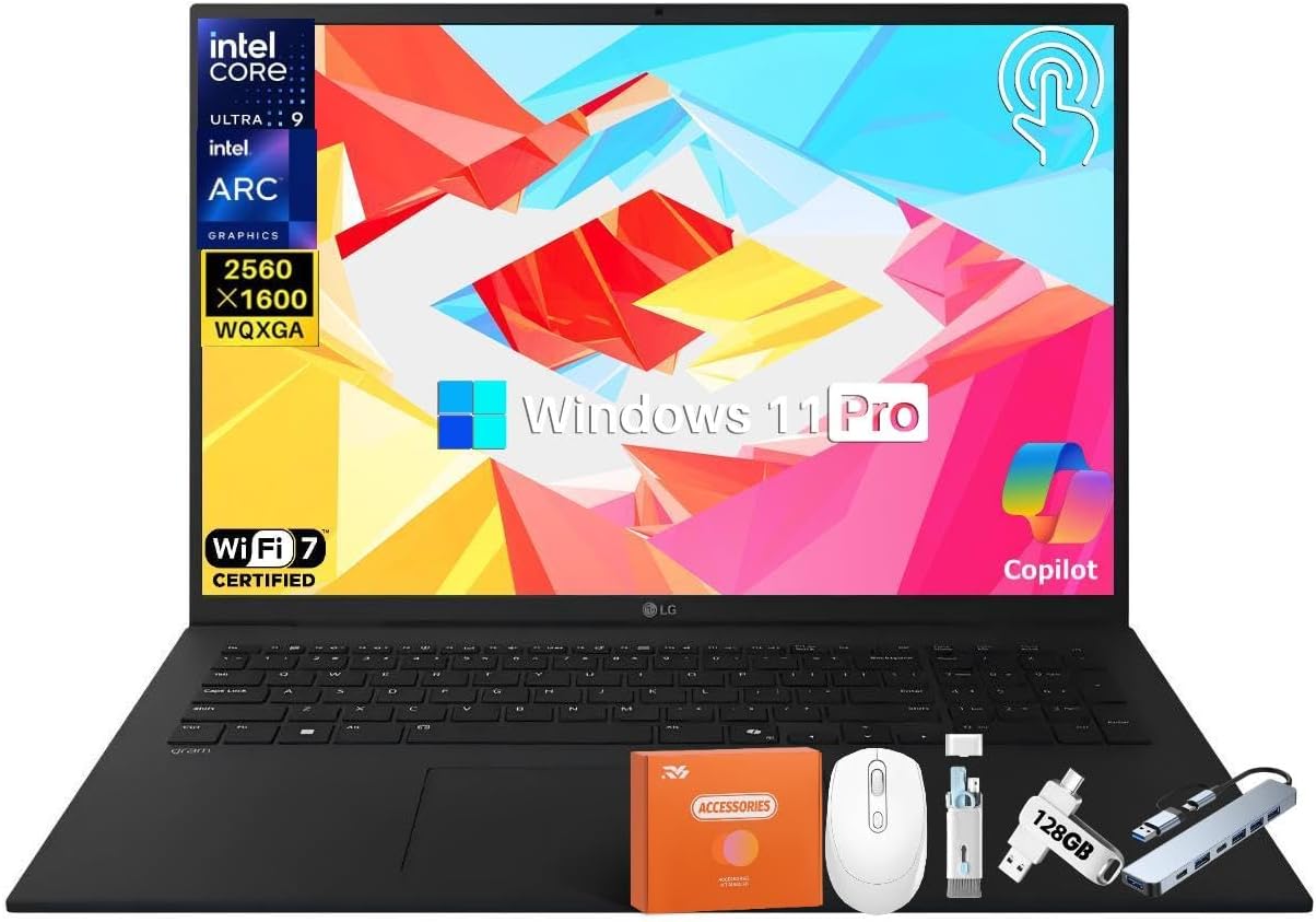 LG gram 17” AI Copilot+ Laptop, Intel Ultra 9 288V CPU, 32 GB RAM, 1 TB SSD, 17”…