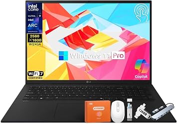 LG gram 17 AI Copilot+ Laptop, Intel Ultra 9 288V CPU, 32 GB RAM, 2 TB SSD, 17 Anti-Glare Touch Display, Intel Arc Graphics, Wi-Fi 7, Backlit Keyboard, Thunderbolt 4, Windows 11 Pro Ultra-Portable
