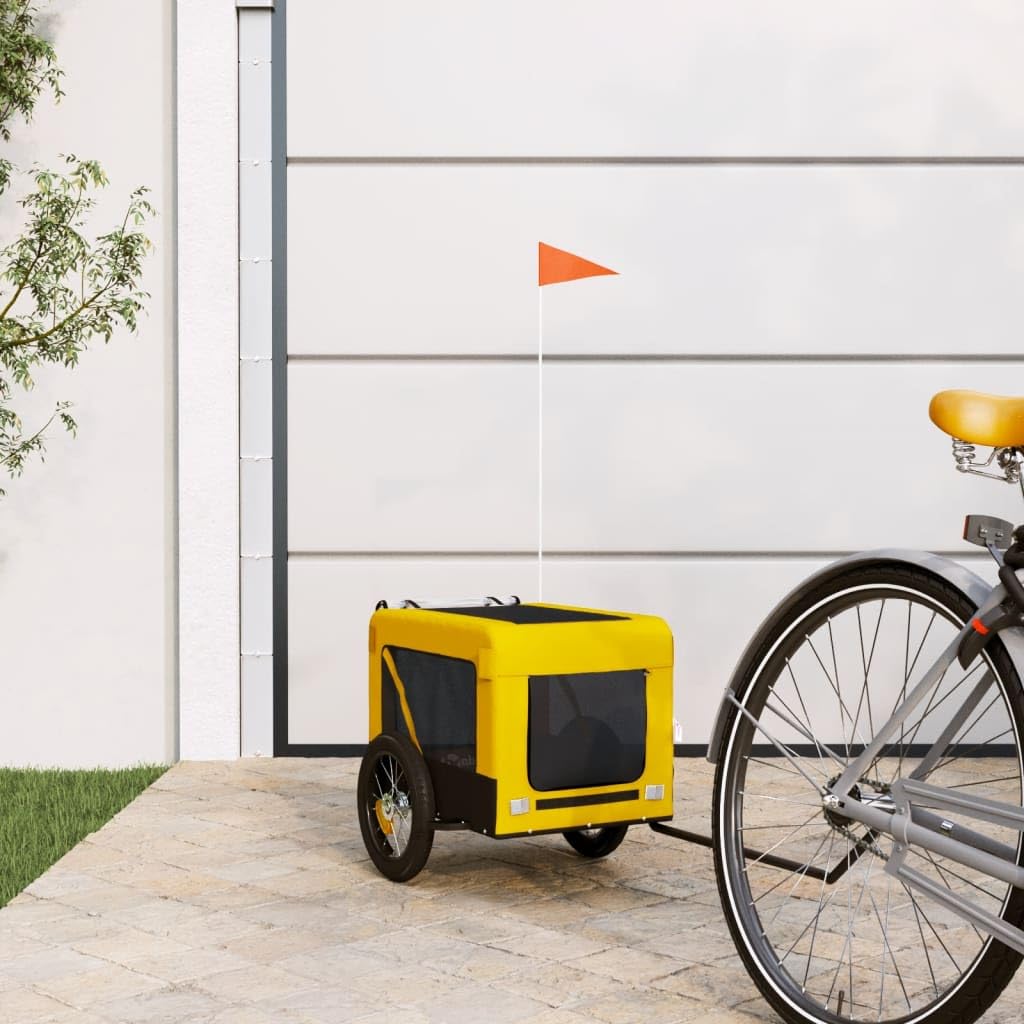 Vopese Pet Bike Trailer, Foldable Pet Carrier for Cycling with Sturdy Iron Frame and Durable Oxford Fabric, Suitable for Small Dogs and Cats