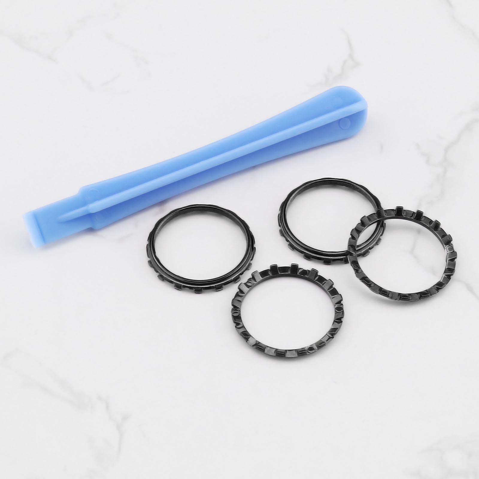 SG Store Anneaux d'accent Compatible avec PS5 Contrôleur Remplacement Anneaux de Garniture de Bâton Analogique de 22mm avec Outil à Coque Ouverte Noir, Contrôleur Non Inclus