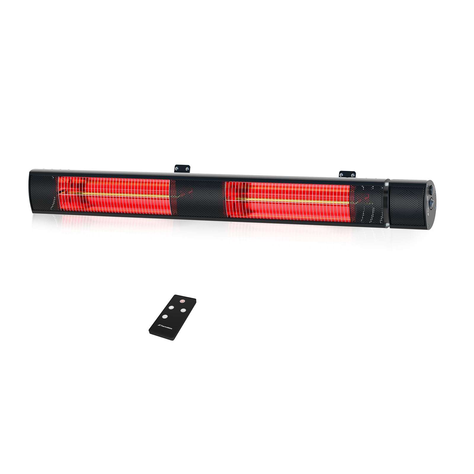 ThermoMate Infrared Heater, Outdoor Heater for Patio, Garage, Restaurant, 3000W Golden Halogen 240V with Remote, ETL Certified Black