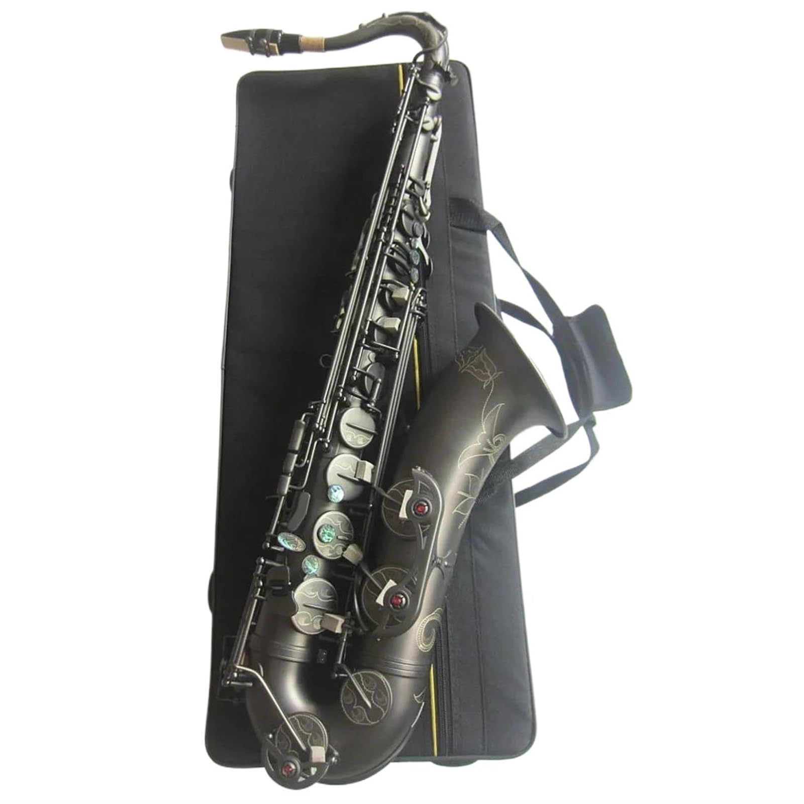 Saksofon Saksofon Tenorowy Czarny Profesjonalny Instrument Muzyczny Grający Na Saksofonie Tenorowym