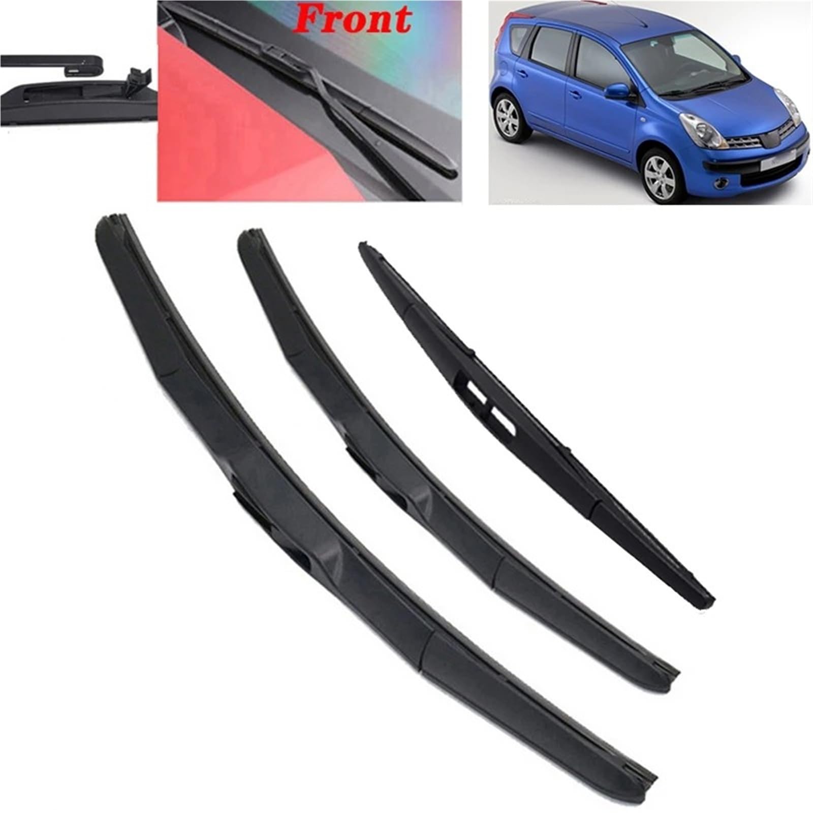 Limpiaparabrisas de coche Escobilla Limpiaparabrisas Delantera Y Trasera Para Nissan Para Note MK1 2004-2013