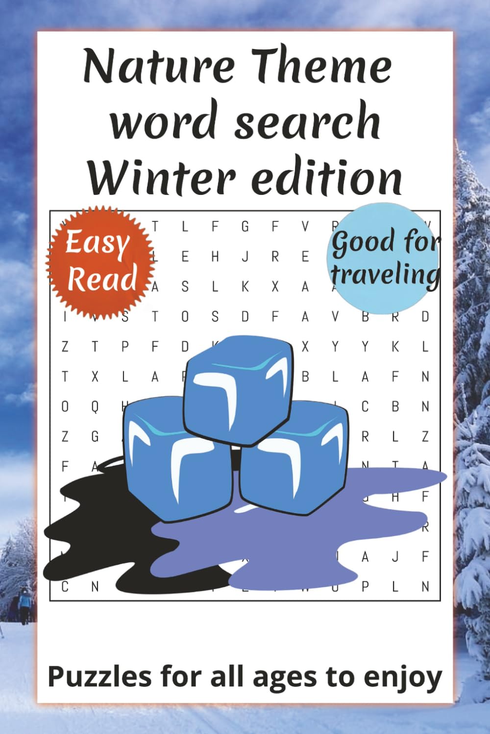 Nature Word Search Puzzle book series Winter edition: 120 pages | 60 puzzles! Fun for all ages, 9 words per puzzle, Small book for travel, fun on the go