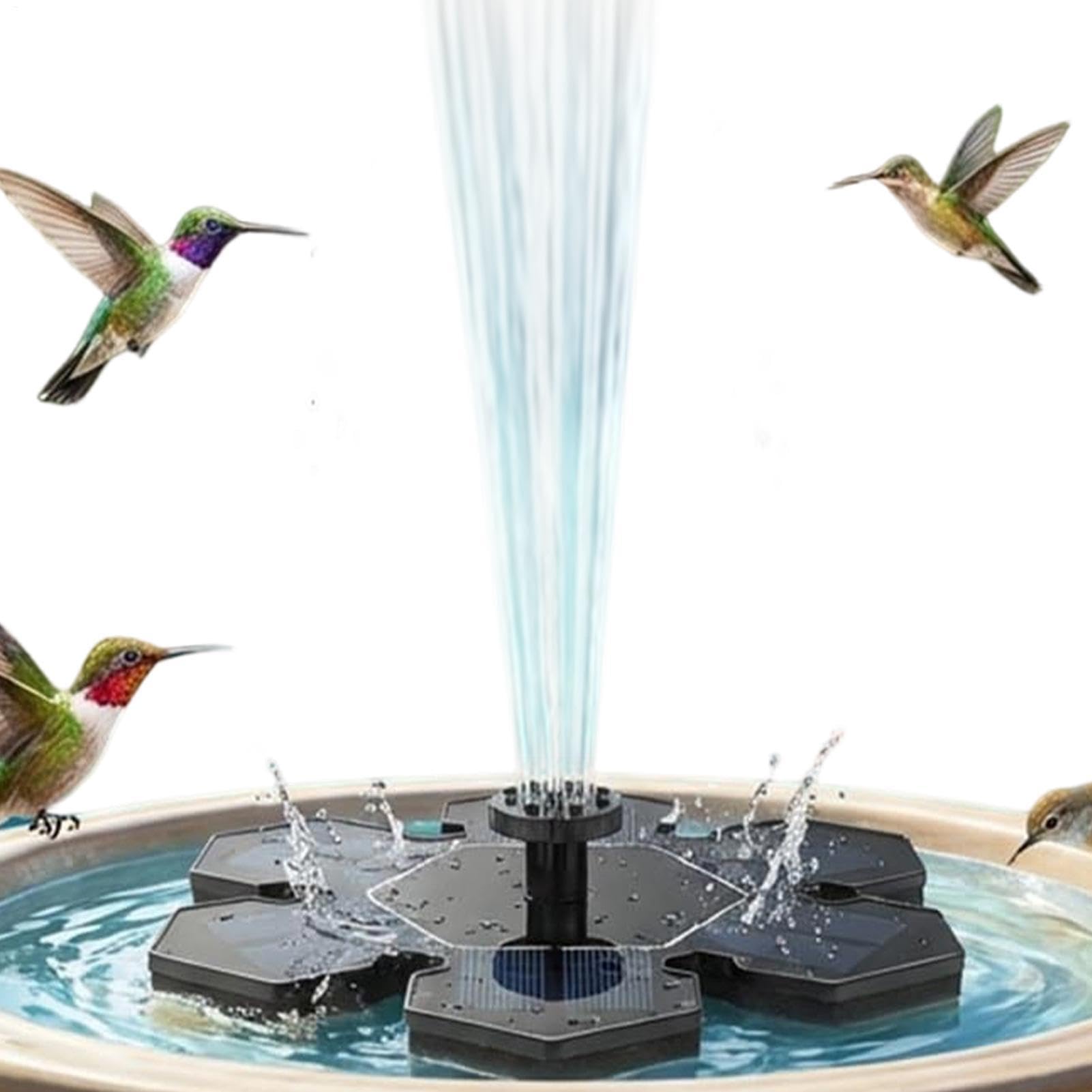 Bain d'oiseaux avec pompe solaire réglable pour étang à poissons et décoration de fontaine extérieure