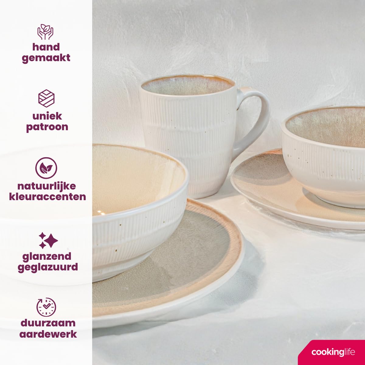 Cookinglife Miski Nola Sand ø 14 cm - 6 sztuk