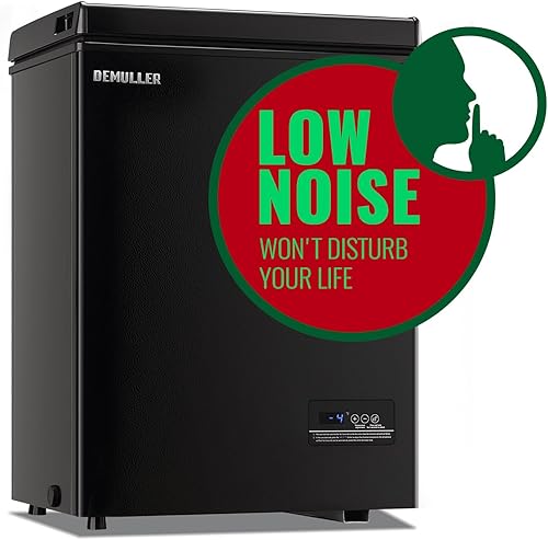 Miniatura 7 de Congelador profundo de 3.5 pies cúbicos con panel de visualización de temperatura, mini congelador con cesta extraíble, adecuado para apartamentos,