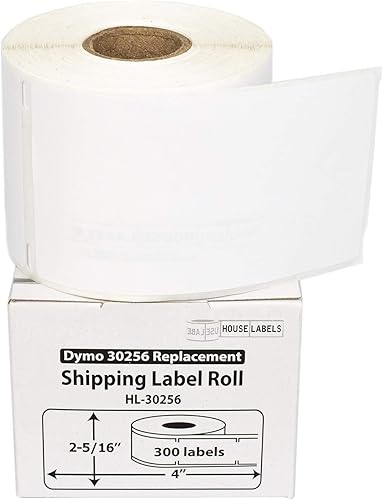 HOUSELABELS DYMO 30256 Etiquetas de envío compatibles (2-516 x 4 pulgadas) compatibles con Rollo, algunas impresoras DYMO LW, 1 rollo300 etiquetas