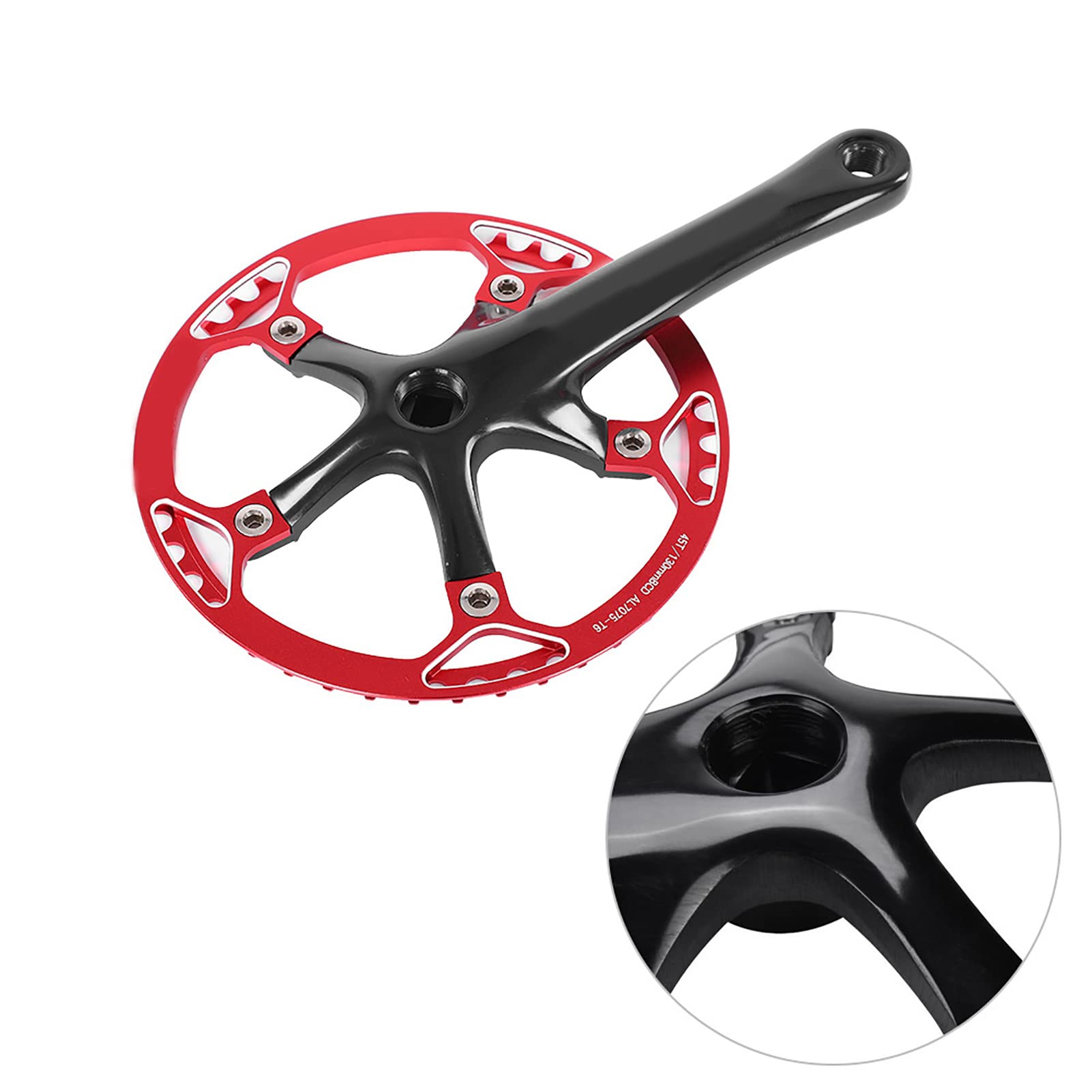 Meijun 2-kolorowy Mechanizm Korbowy Rowerowy ze Stopu Aluminium 170 Mm Zestaw Pierścieni łańcucha Koła łańcuchowego Zapewniający wygodną jazdę, Idealne Akcesorium do Montażu w Rowerach