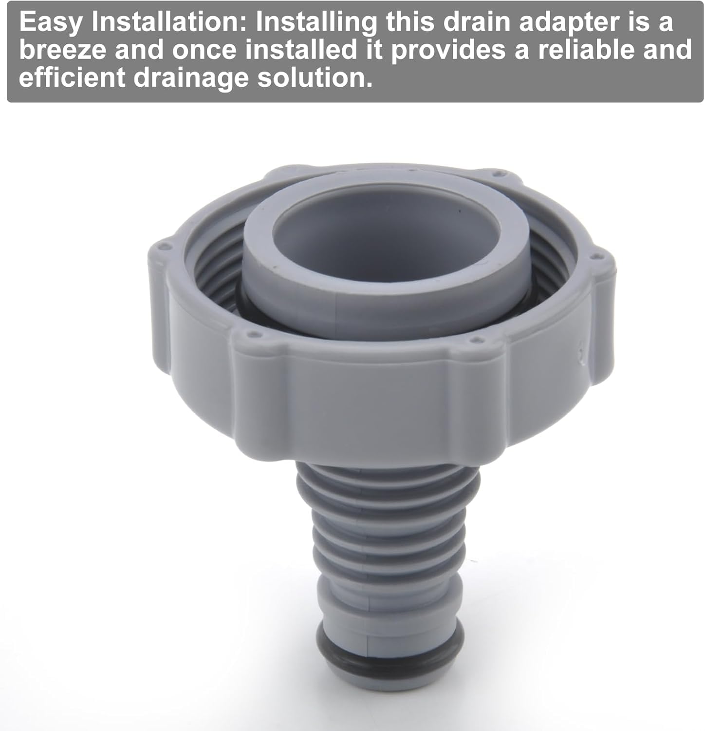 P6H1419 zawór spustowy Ø 32 mm – adapter do odprowadzania wody basenowej, adapter węża i adapter przyłączeniowy, zapasowy zawór spustowy do basenów, szary adapter do spuszczania wody