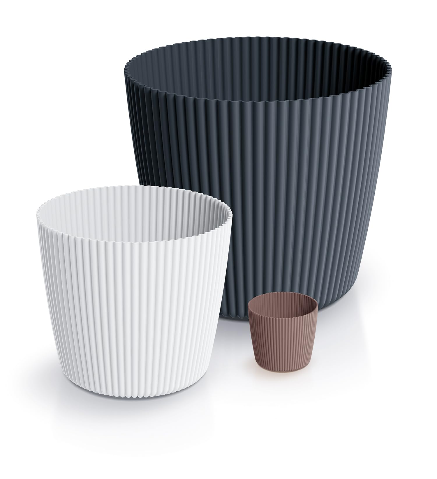 Tymar Blumentopf,Übertopf, 2er-Pack, Runde Form ((2pack) Schwarz matt, ø 40 cm)