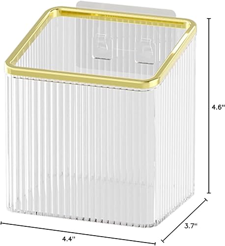 Miniatura 7 de Qushy Estantes flotantes, organizador de almacenamiento de plástico adhesivo montado en la pared, sin perforaciones, contenedores de almacenamiento