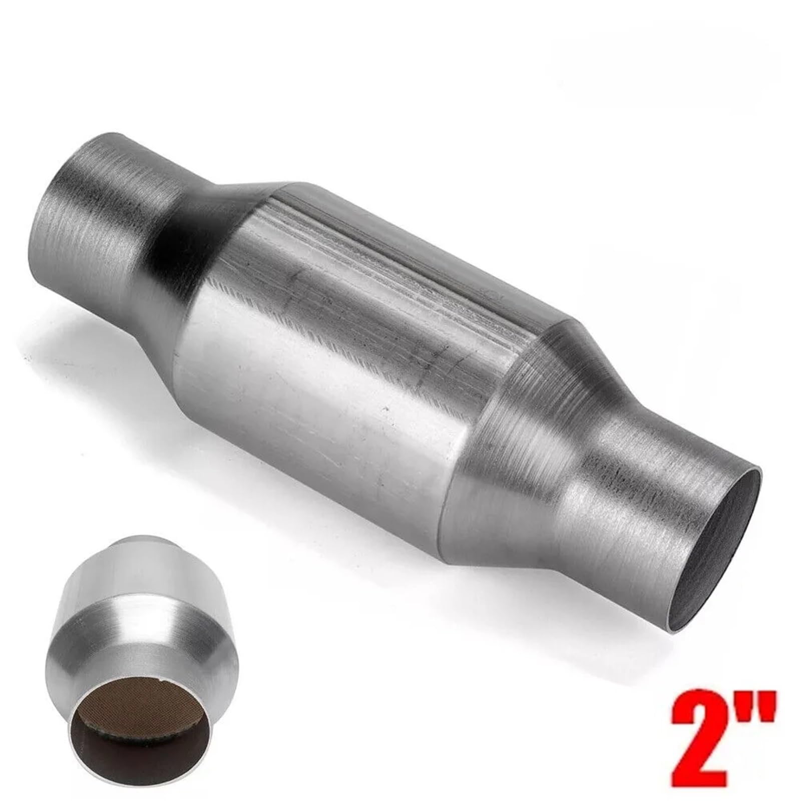 katalizator samochodowy Uniwersalny katalizator samochodowy 2'' /5,08 cm, sportowy układ wydechowy, 400 ogniw, wysoki przepływ, Euro 1, stal nierdzewna, spawany