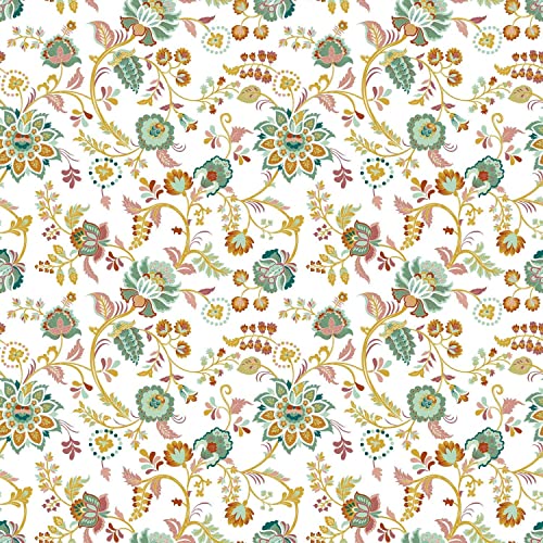 DOULITO Toile cirée au mètre - Largeur 140 cm - Fleurs en Folie - Multicolore