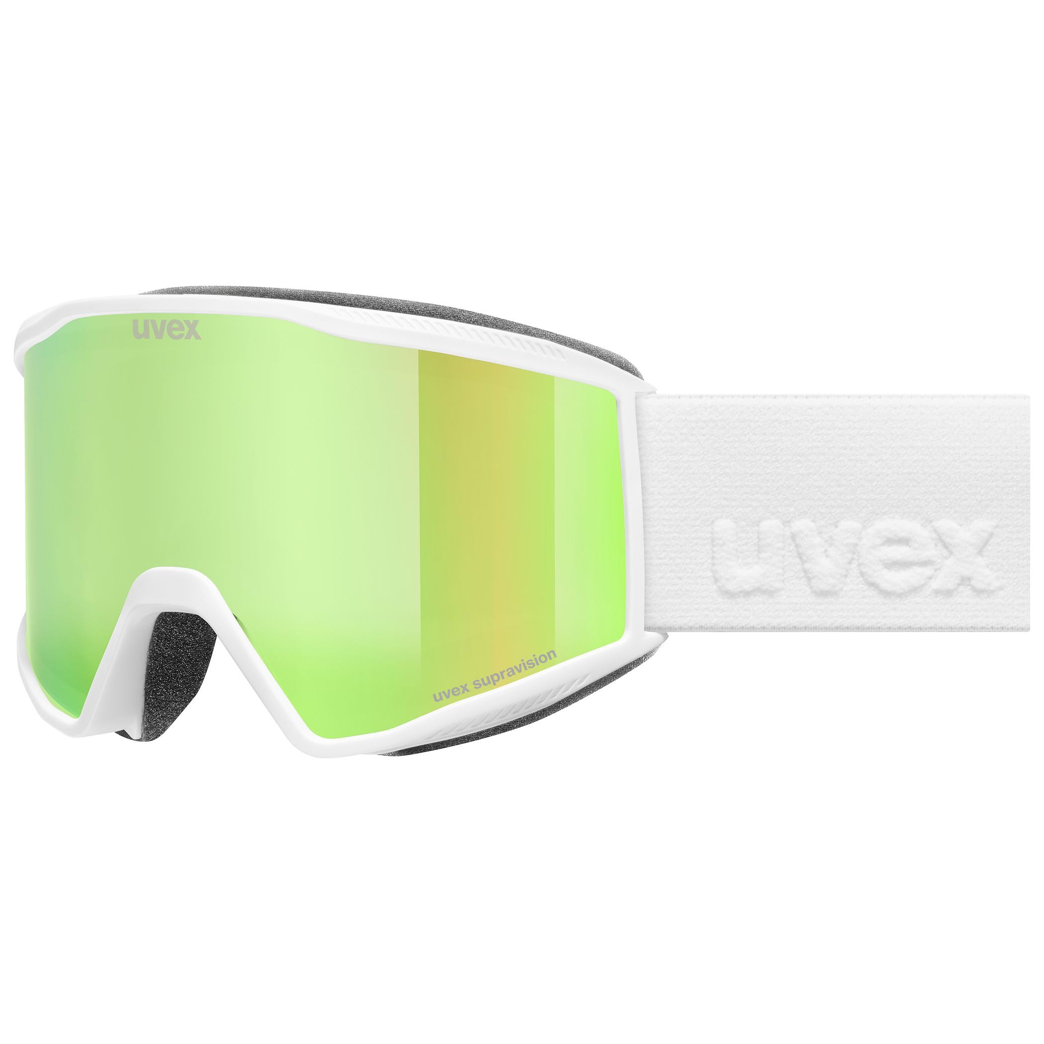 Uvex Unisex-Adult, blast FM ski goggles, white matt/green-clear, one size