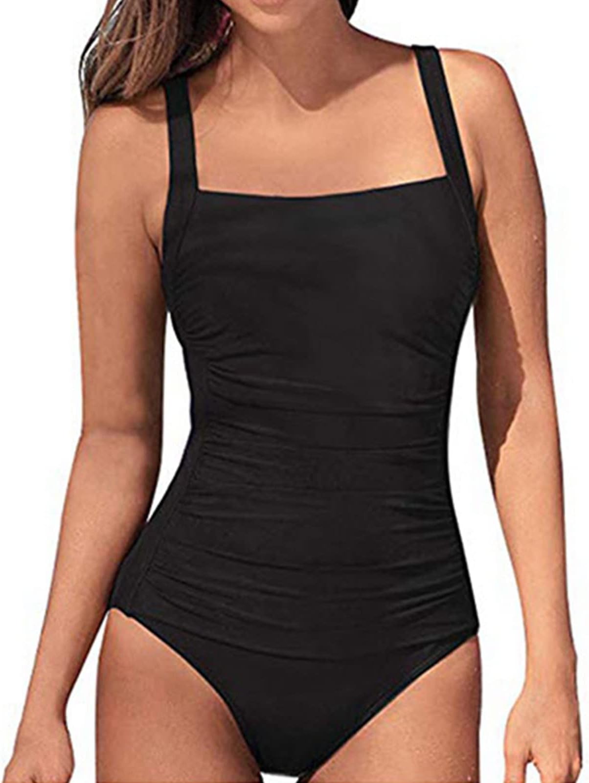 Women One Piece Swimsuit, Bathing Suits Stretchy Conservative Fashionable for Swimming Pool (M)
