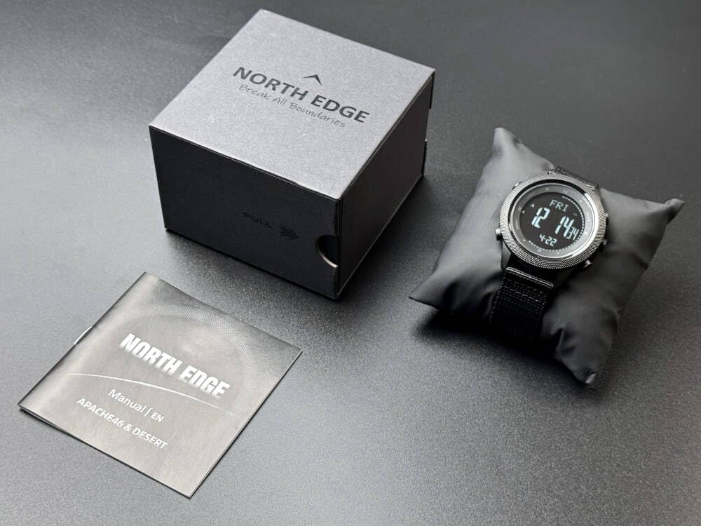North Edge APACHE-46 - Reloj digital para hombre, 46 mm, para deportes al aire libre, correr, natación, deportes al aire libre, altímetro, barómetro, brújula