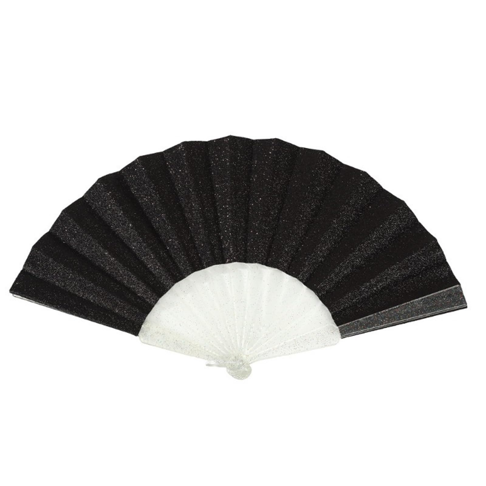 Zeahkri Folding Fans 4pcs Portable Folding Fan Glitter Sparkle Handheld Party Wedding Decoration Favor Dancing Cosplay Gift Fans for Wedding Performance Dancing(A-Black)