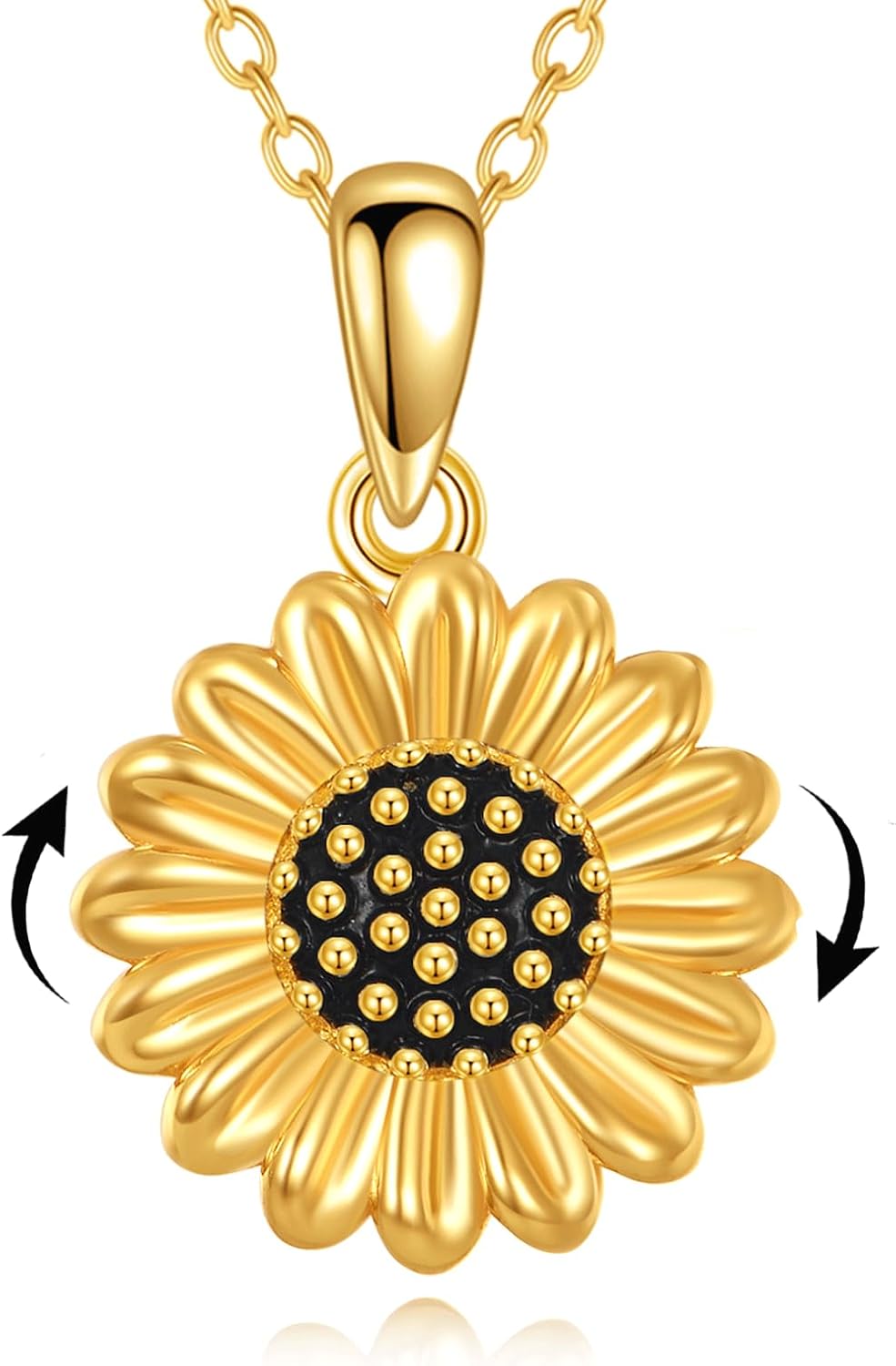 POPLYKE 925 Sterling Silver Sunflower Spinner Fidget Jewelry You Are My Sunshine Jewelry Gifts for Women Birthday