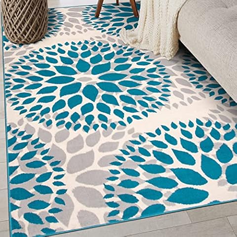 Rugshop Modern Floral Circles Area Rug Cover