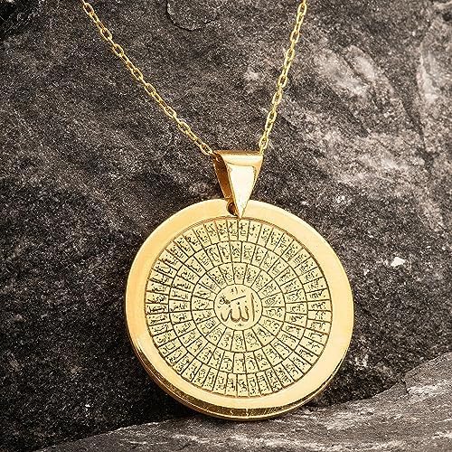 Asma Ul Husna Necklace. 99 Names of Allah Silver Pendant, Asma Ul Husna Gold Plated Necklace. Islamic Silver Necklace, Asma Ul Husna Pendant