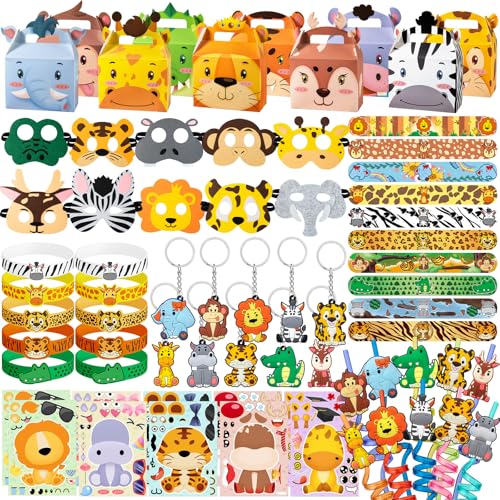 DMIGHT Jungle Safari Party Favors Set Wild Animals Set for Kids Birthday Gifts, Wild Theme Party favors for Kids Birthday Party Baby Shower Goodie Bag Fillers Jungle Safari Party Supplies (Animal)