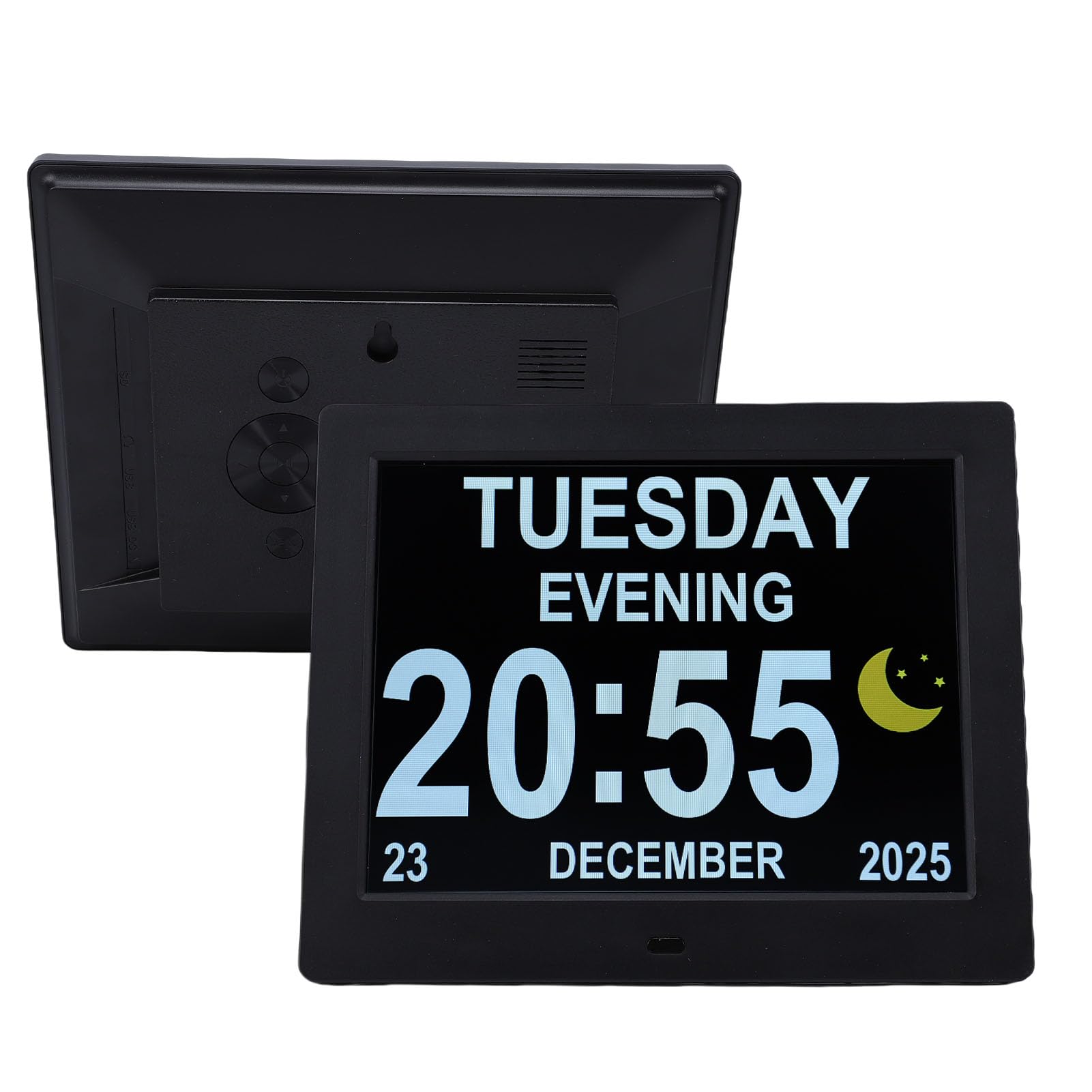 Tangxi Reloj Despertador Digital de 8 Pulgadas con Pantalla Clara y Control Remoto Multifuncional para Dormitorio y Sala de Estar