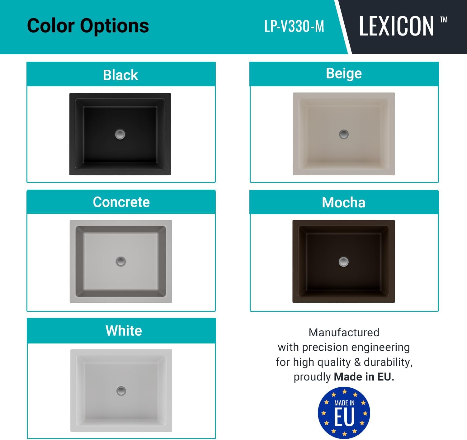 19" Granite Composite Undermount Bathroom Sink, Quartz Bathroom Sinks, Rectangle Bathroom Vanity Sink, Drop In Basin Sink, Galaxy Mocha Bathroom Sink, Lexicon Platinum LP-V330-M