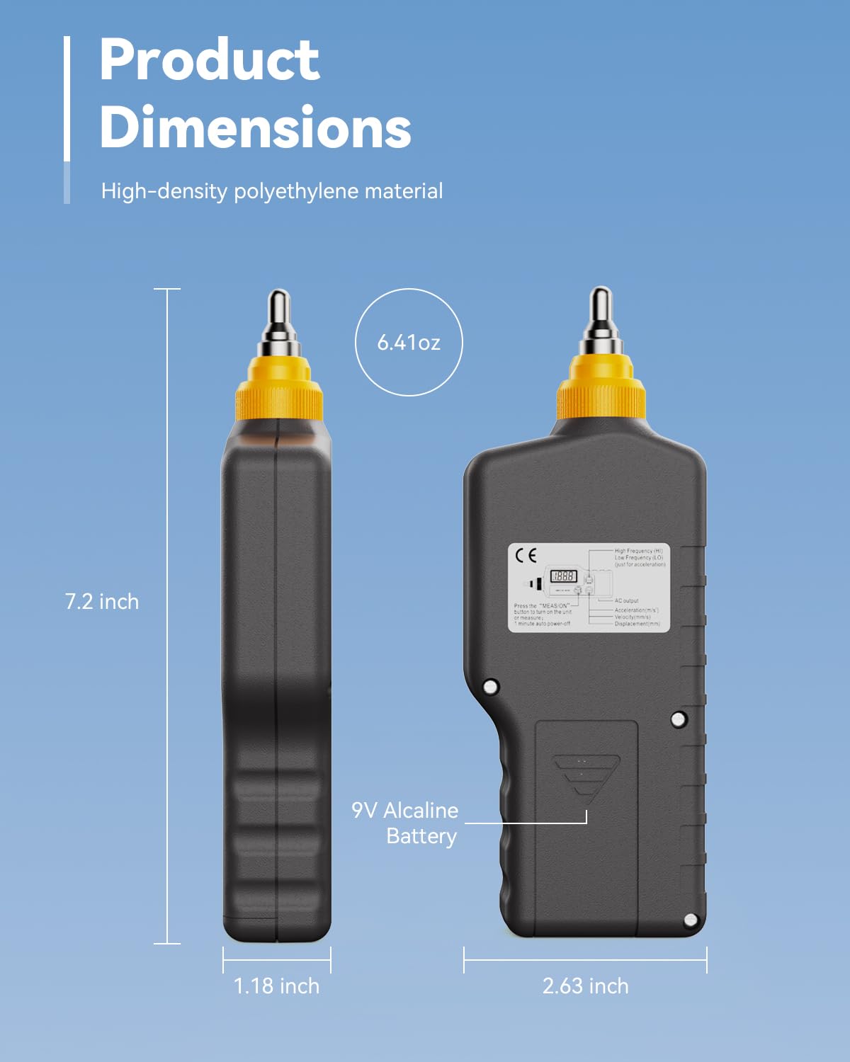 PM63A Vibration Meter Handheld, High-Precision Digital Vibration Tester, 20-Hour Continuous Runtime for Predictive Maintenance & Motor Analysis — Amazon image 7