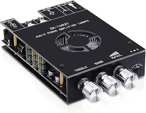 ZK-1602T Bluetooth 5.0 amplificador de potencia para altavoces domésticos 2.0 canales 160W+160W estéreo mini amplificador módulo TDA7498E chip WTB,